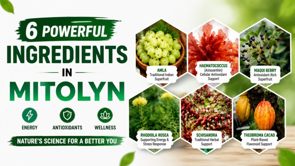6 natural Mitolyn ingredients for antioxidant and wellness support